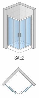 Cabina dus SanSwiss Salia SAE2 80x80x190cm