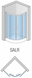 Cabina dus semirotunda SanSwiss Salia SALR 80x80xH190cm