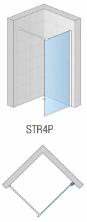 PROMO Cabina dus Walk-in SanSwiss Easy STR4P 90xH200 cm