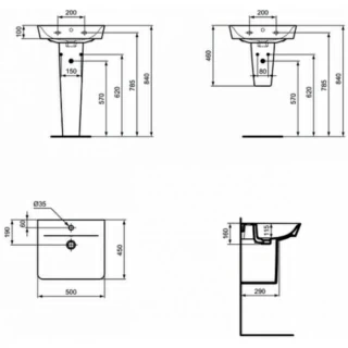 Lavoar Ideal Standard Connect Air Cube 60 x 46 cm 