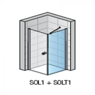 Perete lateral SanSwiss Solino SOLT1, 90x198,4 cm