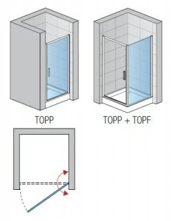Usa de nisa batanta SanSwiss Top-Line TOPP 80xH190 cm, profil argintiu