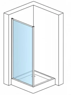 Perete lateral cabina dus SanSwiss Top-Line TOPF 90xH190 profil argintiu