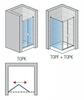 Usa de nisa pliabila dubla SanSwiss Top-Line TOPK 75xH190 cm