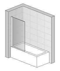 Paravan cada pivotant 180° SanSwiss Solino SOEB1, 85xH150cm