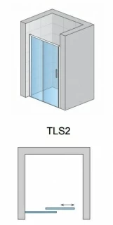 Usa de nisa culisanta SanSwiss Top-Line S TLS2, 120xH200 cm fara profilul de jos, varianta stanga