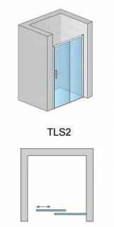 Usa de nisa culisanta SanSwiss Top-Line S TLS2, 140xH200 cm fara profilul de jos, varianta dreapta 