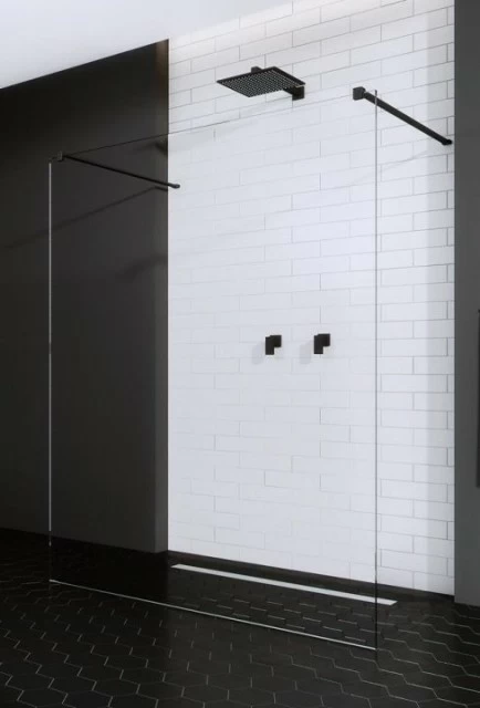 Cabina de dus Walk-in Radaway Modo New Black I 160 cm, profil negru