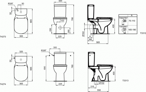 Vas WC Ideal Standard Tempo 66x36 cm