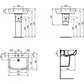 Lavoar Ideal Standard Tempo 60x49 cm