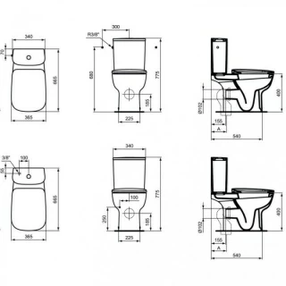 Vas WC Ideal Standard Esedra cu montaj pe pardoseala 36x66 cm