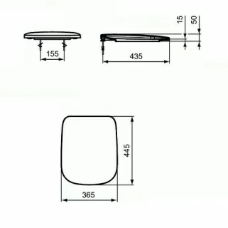 Capac wc Ideal Standard cu inchidere lenta Esedra 44x36 cm