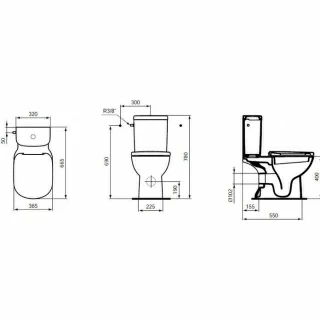 Rezervor wc Ideal Standard Tempo 2.5/4.5 l cu alimentare inferioara