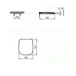 Capac wc compact Ideal Standard cu inchidere lenta Esedra 41x36 cm