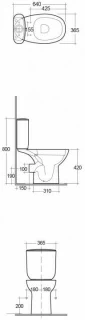 Vas wc Rak Ceramics Morning Rimless cu evacuare laterala 64X36.5 cm