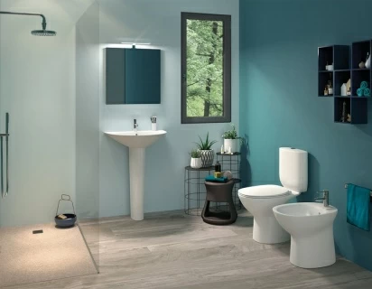 Vas wc Rak Ceramics Morning Rimless cu evacuare laterala 64X36.5 cm