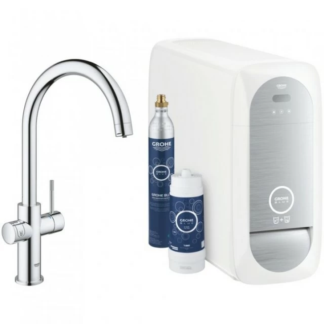 Baterie Grohe Blue Home crom cu sistem de filtrare, racire si acidulare a apei