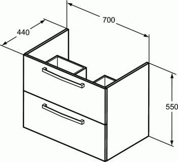 Mobilier suspendat Ideal Standard Tempo 70 x 44 x 55 cm alb 