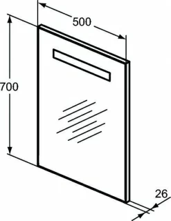Oglinda Ideal Standard cu lumina mediana LED  25,5W, 50 x 70 cm