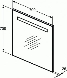 Oglinda Ideal Standard cu lumina mediana LED 29.3W, 70 x 70 cm