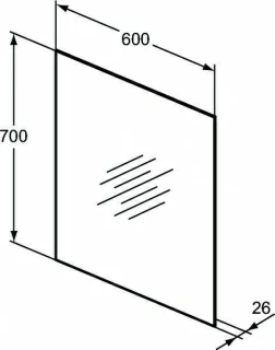 Oglinda Ideal Standard cu dezaburire si lumina ambientala LED 28.7W, 60x70 cm