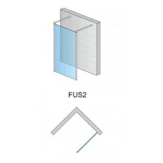 Cabina dus Walk-in SanSwiss Fun Fus2 120 x H200 cm sticla securizata 