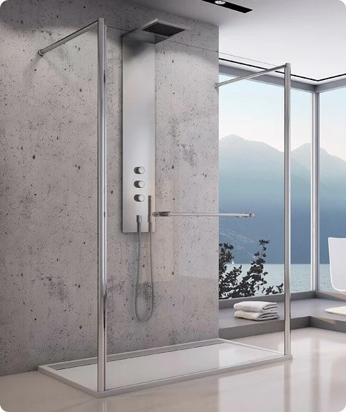Cabina dus Walk-in SanSwiss Fus2 100 x H200 cm sticla securizata 