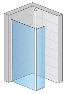 Cabina dus Walk-in SanSwiss Fun FUD2 100 x 40 x H200 cm sticla Durlux