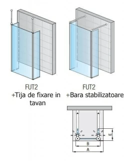 Cabina dus Walk-in SanSwiss Fun FUT2 120 x H200 cm sticla Durlux