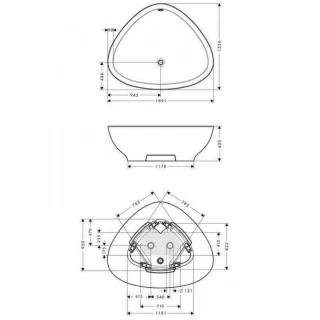 Cada Hansgrohe Axor Massaud free-standing 1900