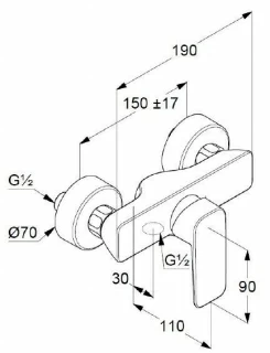Baterie dus Kludi Pure&Style