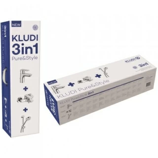 Set PROMO Kludi Pure&Style baterie de lavoar, baterie de cada si set de dus