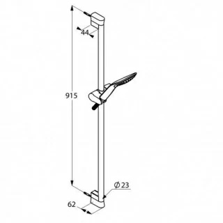 Set dus Kludi Fizz cu para 1 jet, furtun 1600 mm si bara 900 mm, alb
