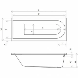Set PROMO Radaway Nea cada, panou lateral frontal si sifon R135 170 x 70 cm