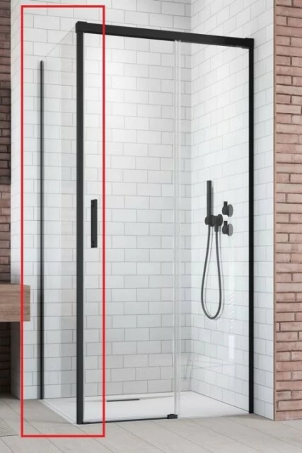 Perete lateral cabina dus Radaway Idea Black KDJ stanga 75 x H200.5 cm profil negru mat