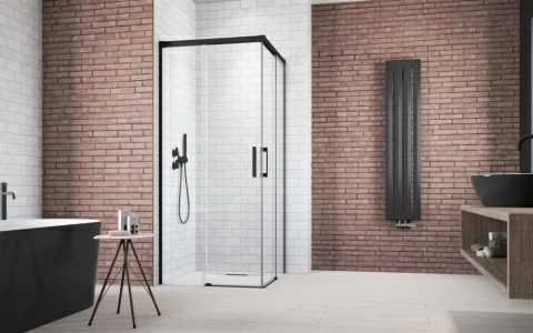Usa cabina de dus Radaway Idea Black KDD stanga 120 x H200.5 cm profil negru mat
