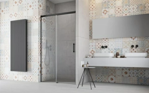 Usa de nisa culisanta Radaway Idea Black DWJ dreapta 130 x H200.5 cm profil negru mat