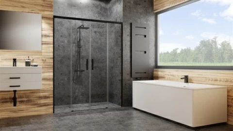 Usa de nisa dublu culisanta Radaway Idea Black DWD 200 x 200.5 cm profil negru