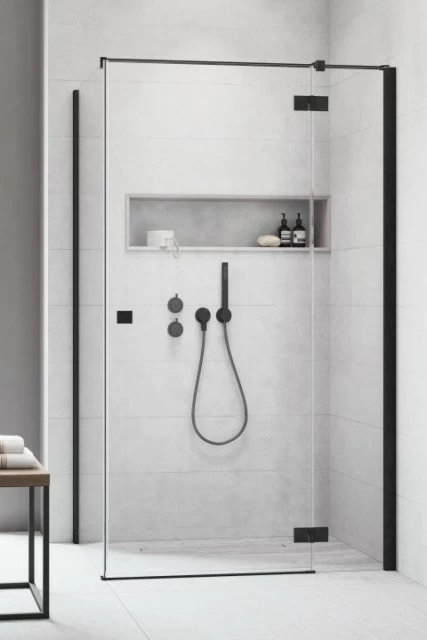 Usa cabina dus Radaway Essenza New Black KDJ, 100 x H200 cm profil negru mat, dreapta
