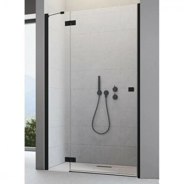 Usa de nisa batanta Radaway Essenza New Black DWJ, 90 x H200 cm profil negru mat, dreapta