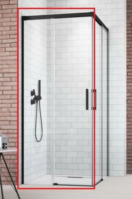 Usa cabina de dus Radaway Idea Black KDD stanga 120 x H200.5 cm profil negru mat