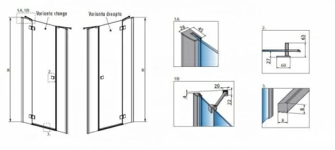 Usa de nisa batanta Radaway Essenza New Black DWJS, 110 x H200 cm profil negru mat, dreapta