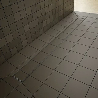 Sistem de dus fara cadita, cu rigola Radaway RadaDrain pe marginea scurta 110 x 90 cm