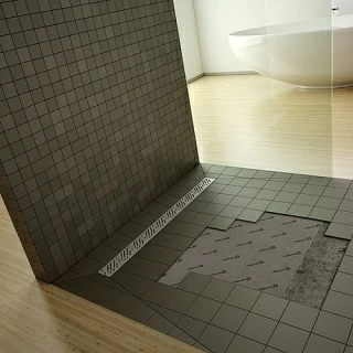 Sistem de dus fara cadita, cu rigola Radaway RadaDrain pe marginea lunga 170 x 80 cm