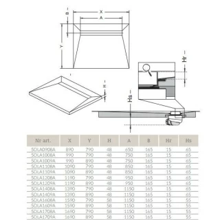 Sistem de dus fara cadita, cu rigola Radaway RadaDrain pe marginea lunga 170 x 80 cm