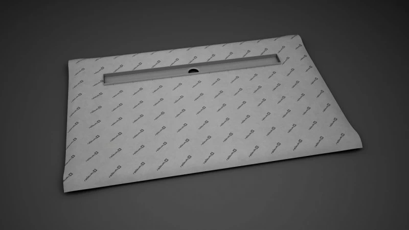 Sistem de dus fara cadita, cu rigola Radaway RadaDrain pe marginea lunga 90 x 80 cm