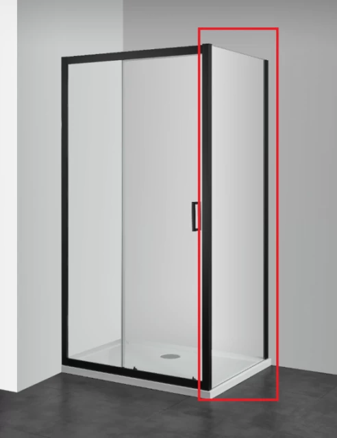 Perete lateral cabina dus Sanotechnik Elite Black 80 x H195 cm