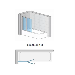 Paravan cada pivotant 90° SanSwiss Solino SOEB13, 110xH150cm