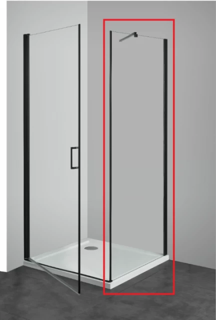 Perete lateral modular cabina dus Sanotechnik Elite Black 80 x H195 cm