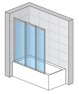 Paravan cada din 3 piese SanSwiss Top-Line TOPB3, 140 x H140 cm